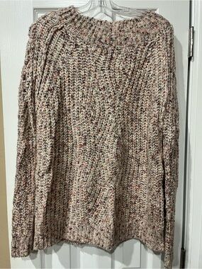 Heartloom Neutral Speckled Crewneck Sweater - Cream with Tan & Rust Flecks